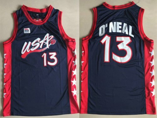 1996 O'neal 13 Atlanta Olympic jersey blue